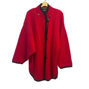 Vtg I.B. Diffusion Cardigan Sweater L Red Mohair Blend Dark Academia Granny 80s
